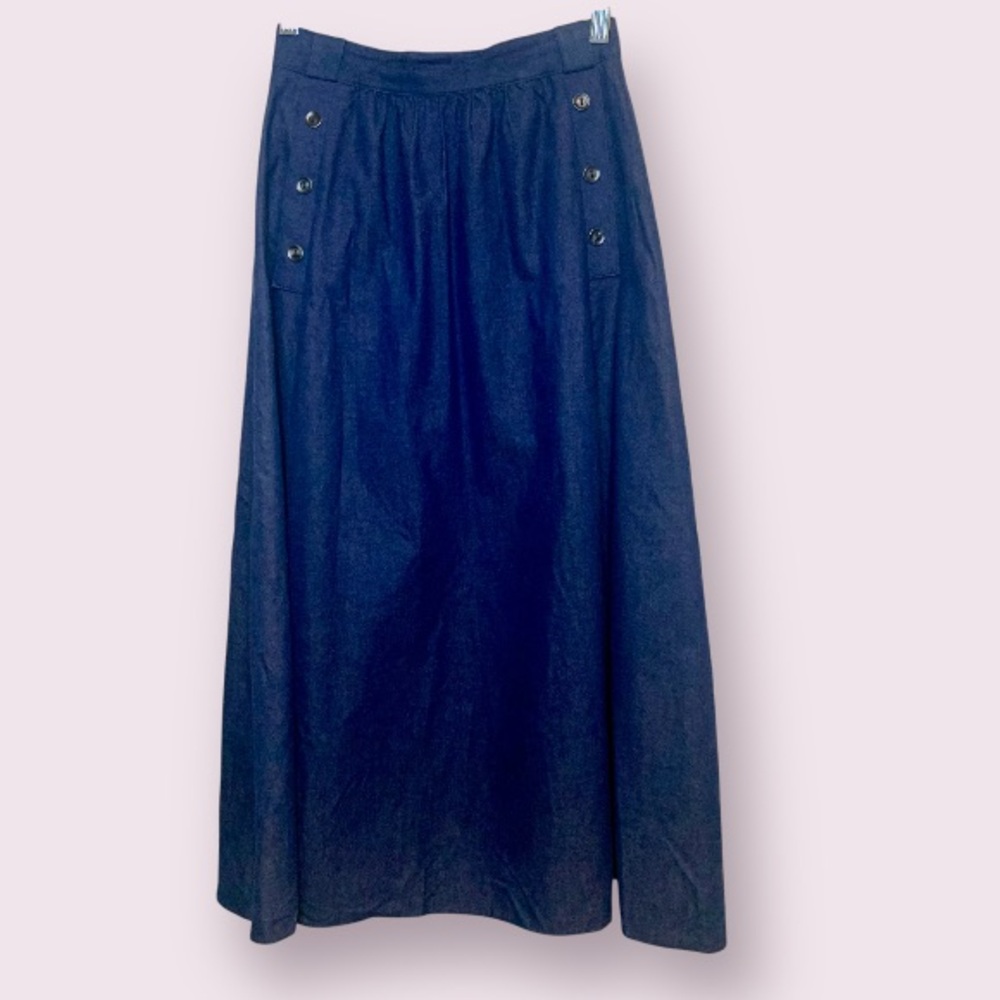Vintage 1970’s St Michael Denim Midi Skirt Made in Germany Blue